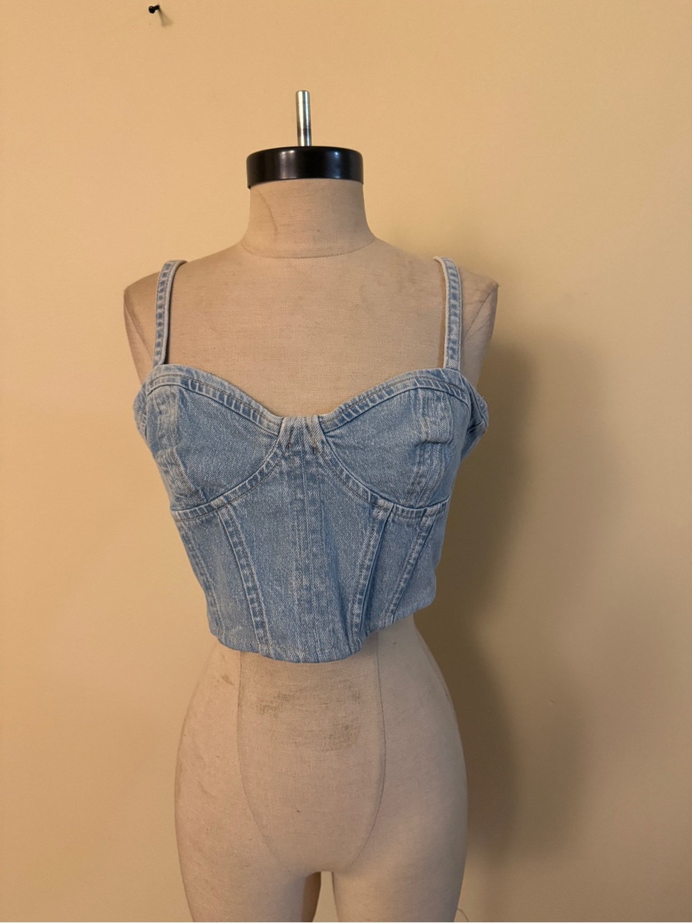 Zara Light Blue Denim Bustier